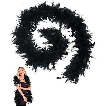 LACGO Lot De 6 Boas En Plumes Artificielles Violet – 150 Cm – Accessoires Déguisement Et Soirées – Enterrement De Vie De Jeune Fille, Halloween
