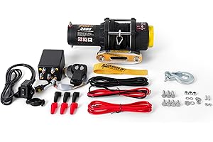 KANGAROO WINCH Elektrische Seilwinde 12V - 3500 LBS / 1587 kg Zugkraft - Ideal für ATV, Quad und Offroad Einsätze - Robuste Konstruktion - Inklusive Synthetikseil und Funkfernbedienung (K3500SR)