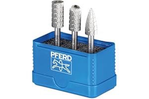 PFERD Fraise HSS 22900811-3 pièces - Denture 3, Ø 12 mm, diamètre de la tige 6 mm - 22900811 - Universel pour acier, fonte d'acier et fonte