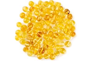 CICI'S STORY Perle sciolte in ambra baltica naturale lucidate con foro forato - 10 Grams - 6-8 mm - Polished Lemon