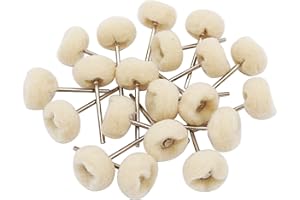 NIUPIKA - Ruote in cotone per lucidatura da 2,35 mm, con codolo per dremel rotante, confezione da 20 pezzi