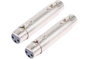 PNGKNYOCN Łącznik XLR żeński na żeński, 3-pinowy adapter kabla mikrofonowego XLR do zmiany płci (2 szt.)