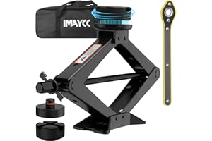 ‎IMAYCC IMAYCC 3Tons Wagenheber Neues Upgrade 2025, Universelle Scherenwagenheber für Auto mit Gummiauflage, Tragbarer Wagenheber mit Radmutternschlüssel, Wartung Reparatur Auto-Notfallset für SUV MPV Tesla