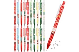 SULOLI 30 Pezzi Penne a Sfera Natale,10 Stile Penne a Inchiostro,Penna Bomboniere Set per Festa di Natale Bambini