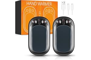 DWELILIN Chauffe Main Rechargeable USB Paquet de 2 Jusqu'à 12hrs, Chaufferette Main Reutilisable Chauffe-Mains Electrique Chauffage Main de Poche, Cadeaux pour Femmes Hommes Raynaud Golf Randonnée Camping