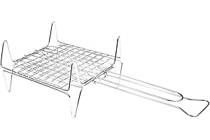 HOUSE COLLECTION Griglia barbecue, Graticola, Leggera, a conchiglia, acciaio, 22x22