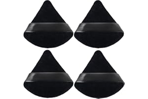 ZHIYE 4pcs Triangle Powder Puffs, Reusable Face Makeup Puff, Multifunctional Facial Makeup Tool Wet, Dry Dual-Use Makeup Sponge for BB CC Cream Liquid Foundation(BLack)