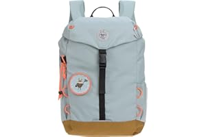 LÄSSIG Dziecięcy plecak turystyczny z paskiem piersiowym, wyściełane paski na ramiona, wodoodporny, 14 l, duży, do aktywności na świeżym powietrzu, jasnoniebieski, 38 cm, plecak turystyczny dla