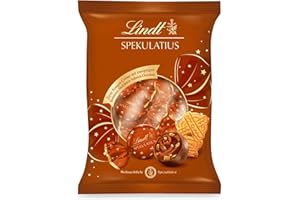 ‎LINDT Lindt Schokolade | Spekulatius Doppeldreh Kugeln Beutel | 101g | 9 zarte Nougatcrème Kugeln mit knusprigem Spekulatius in Vollmilchschokolade | festliches Schokoladen-Geschenk zu Weihnachten