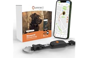 Weenect Dog XT - NEW GPS Collar for Dogs | XL Antenna | Waterproof | Ultra-Durable Integrated Julius-K9 Black Collar Subscription required