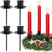6er Set Metall-Kerzenhalter Für Stabkerzen – Schwarz, Retro Design Für Adventskränze