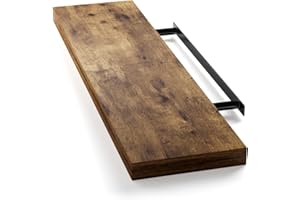 CASARIA Estantería para Pared Baldas Flotantes 90cm Fijación Invisible Repisa Multiusos Estante Madera