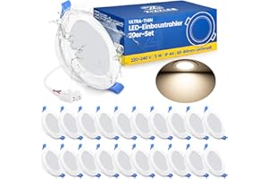 ZIZZLER LED Einbaustrahler 230V Flach, LED Spots 68 - 80mm Lochmaß, Neutralweiß Deckenspots, IP44 Einbauleuchten für Badezimmer Feuchtraum, 5W 4000K Einbauspots für Küche Schlafzimmer Wohnzimmer, 20er Set