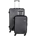 TrekKit Suitcase Luggage Set of 2 Pieces – 20/28 inches (30kg + 7kg) HardSide Suitcase 2 Pieces Luggage for Travel - ABS Material with 4 Wheels Spinner (Set of 2, Black)