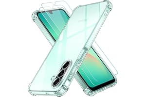 ivoler Coque pour Samsung Galaxy A26 5G – avec 2 Films de Protection en Verre Trempé, Protection de l'objectif améliorée, Étui Transparent Antichoc Mince, Clair
