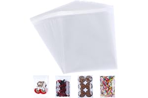 CELLOMANIA Self Seal Clear Cellophane Bags Pack of 100 (5 x 7 Inches) Self Adhesive Cookies Bags, Small Cellophane Bags for Cookies, Sweets, Gifts, Jewelry, A6-A10 cards, Transparent