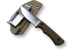 SK Wild Ones® Neck Knife - Outdoor Neckknife Survival - Halskette Messer feststehende Klinge - Gürtelmesser mit G10 Griff - EDC Outdoor Messer - 440 C Edelstahl Braun Bragi 42a