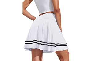 PINSPARK Jupe de Tennis plissée avec Pantalon pour Femme - Jupe de Golf athlétique - Jupe de Sport avec Pantalon sous la Jupe de Sport - Mini Jupe d'entraînement, de Course à Pied