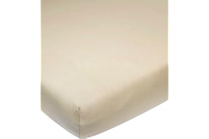 Meyco Baby Spannbettlaken für Beistellbett - 50x90cm - Jersey Spannbetttuch - 100 % Baumwolle - Oeko Tex zertifiziert - Rundum-Gummizug, atmungsaktiv - Uni - Sand