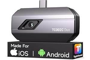 TOPDON TC002C Duo Thermal Imaging Camera for Android iPhone iOS, 512×384 TISR Super Resolution Infrared Camera with USB-C, 25Hz, 40mK, -20℃ to 550°C, for Inspecting Buildings, Vehicles, Leakage, HVAC