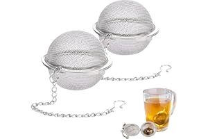 JOUR DE THÉ Infuseur boule à thé | Boules à thé en acier inoxydable 4,5 cm | Réutilisable et facile à nettoyer | Idéal pour théières, tasses et mugs (Lot de 2)
