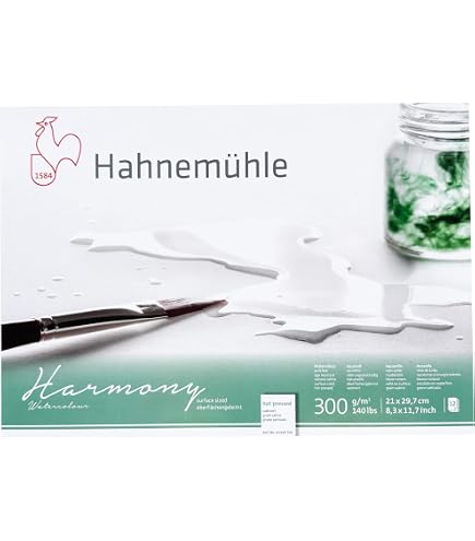 Fabriano Bloc Aquarelle Jumbo 27x35 Cm – Papier 100% Coton, 300 G/m², Grain Fin, 75 Feuilles