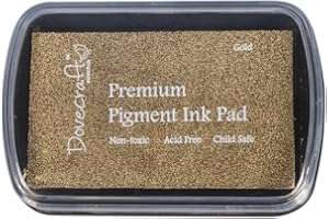 Rayher 28990616 Almohadilla para sellos Dovecraft, color dorado, 7x4.2 cm, Tinta para estampado y Embossing