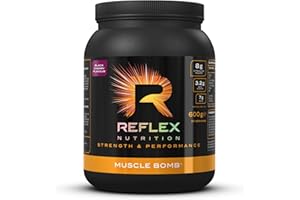 Reflex Nutrition Muscle Bomb With Caffeine Ultimate PRE-WORKOUT POWDER 7g BCAA's 2g L-Carnitine 3.2g Beta-Alanine 1g Taurine (Black Cherry) (600g)