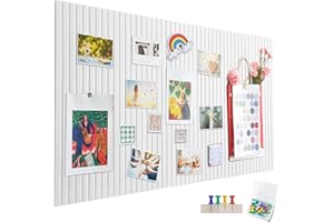 Grand tableau d'affichage autocollant en feutre - 60 x 40 cm - IVEOPPE décoratif en feutre - 0,9 cm d'épaisseur - Pliable - Tableau mémo - Décoration murale pour bureau et cuisine - Blanc