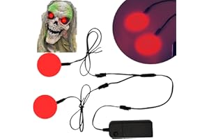 Ygmylandbb Electroluminescent Panels, EL Panels Light, Round Neon Eyes Decorative el Illumination Glowing Eyes for Cosplay Helmet DIY or Halloween Christmas Decoration (50mm, Red)