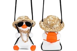 Sibba Coole schwingende Ente Auto Hängende Ornament Niedliche Auto Dekor Ente On Swing Anhänger Rückansicht Spiegel Innenraum Zubehör Lustige Swinging Duck LKW Dekoration für Frauen Männer Weihnachten