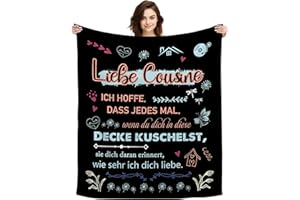 ACAROMAY Original Geschenk Liebe Cousine Ich Hoffe Dass Jedes Mal Wenn Du Dich In Diese Decke Kuschelst Sie Dich Daran Erinnert Wie Sehr Ich Dich Liebe Kuscheldecke Dekoratives für Cousine (Liebe Cousine-B)