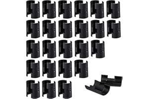 HAUTLLAIF 50 Stück schwarze Draht-Regalklammern, Kunststoff-Clip-Verschluss, Ersatz für Regale mit 2,5 cm Pfosten