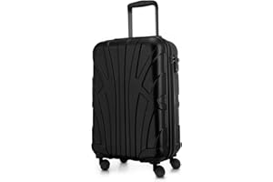 suitline - Handgepäck Hartschalen-Koffer Koffer Trolley Rollkoffer Reisekoffer, TSA, 55 cm, ca. 34 Liter, 100% ABS Matt, Schwarz
