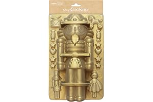 ScrapCooking - Moule en Silicone Casse-Noisette - Moule à Gâteau, Bûche & Biscuits de Noël - Ustensile Souple Pâtisserie - Apte Four & Congélateur - Bonhomme Nutcracker - Doré - 2999