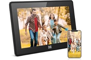 KODAK Cadre Photo Numérique WiFi 10 Pouces HD IPS Écran Tactile Cadre Photo Electronique Cloud avec App, 16Go Mémoire, Calendrier, Support USB et Carte SD, Partage d'images, Musique, Vidéo, Noir