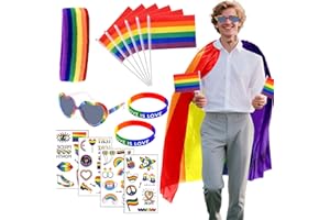 Dandin Pride Accessories, LGBTQ Gay Pride Accessories, Rainbow Accessories, Pride Headband, Pride Outfits, Pride Temporary Tattoos, for Pride Parade Events Gay Lovers Celebration Party Decor