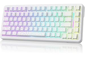 ATTACK SHARK X82PRO HE Teclado Inalámbrico para Juegos 75% con Gatillo Rápido, Interruptor Magnético de Efecto Hall con Accionamiento Ajustable de 0,01mm RT, 8KHz, Hot Swap, RGB, para PC Gamer(Blanco)