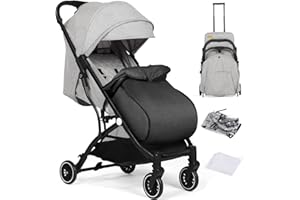 Hello-5ive Baby Stroller, Lightweight Compact Foldable Baby Pushchair with Rain Cover, Footmuff,Mosquito Net, Five-Point Harness, Adjustable Seat, Travel Buggy Pram from Birth 0-3 Years