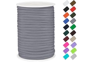 ‎CAMAL CAMAL Paracord 4mm Polypropylenseil 7-Strang Core 30m Starke Schnur Paracord Armbänd Schnur Reißfest Utility Seil 4mm Hält bis zu 70kg, Seile für Camping, Zeltspanner (Grau)