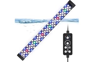 hygger Sommergibile Illuminazione per Acquario,24/7 Spettro Completo Luce LED per Acquario,24W Submersible Lampada Aquarium LED con 9 Colori per Acquario da 71-137cm Tank