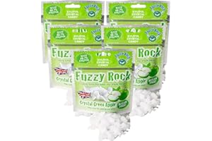 Fuzzy Rock Crystal Green Apple Mints- Natural Sugar-Free Breath Freshener with Xylitol Crystals for Fresh Breath, Clean Teeth & Healthy Gums | Great for Travel, Gum Health & Oral Care (5 Packs)