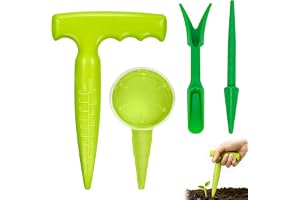 Milifox Onion Planting Tool, Transplanting Widger and Dibber for Planting Seeding Garden Dibber Tool for Vegetables and Flowers,4 Pack