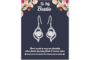 GAMTIC Silver Earring Gifts for Mum Friend - Dangling Silver Earring Women Lever Back Dangle Earrings Women's Sparkly Heart Earrings Ladies Jewellery Gift for Her Birthday Anniversary with Gift Box/Card