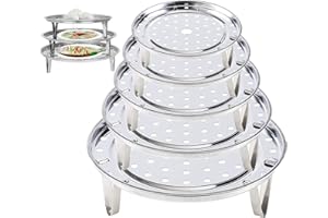 JYNLJKBF Piastra Vassoio Vapore 5 Pcs Padella Inserti Vapore Vaporiera Acciaio Inossidabile Griglia Per La Cottura Vapore Per Pentole Pentole Griglie Per Cucinare Arrostire Cuocere Al Forno 18/20/22/24 / 26cm