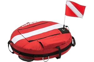 Cressi Freediving Buoy - Boa Gonfiabile Unisex di Segnalazione dedicata all’ Apnea e Immersioni Libere, Nuoto, attività Acquatiche, Grande visibilità, Rosso/Bianco, Taglia Unica