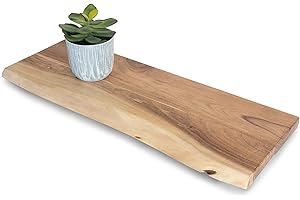 ‎SAM SAM Wandregal Amanda, Akazienholz massiv, naturfarben & lackiert, Holzregal/Steckboard mit Baumkante, 70x20 cm Regal