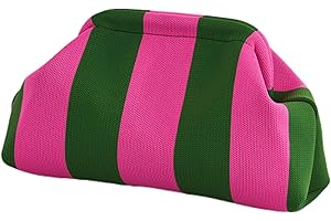 CXINLky Sommer Strand Clutch Damen, Gestrickt Gestreift Kontrastfarbe Handtaschen Klein Clutch Gewebte Tasche für Sommerstrände, Shopping, Reisen