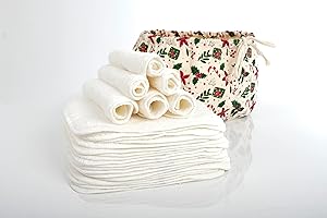 Homy Textiles - Pack of 25 Bamboo Wipes Christmas Gifts Designed as Bamboo Flannel Face Cloth, 20x 20 cm Reusable Baby Wipes, Make up Remover Wipes