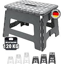 RELAX4LIFE Bambus Leiterstuhl Klappbar - 3-stufig Mit 150kg Tragkraft